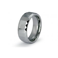 Faceted Tungsten Carbide Ring 8mm